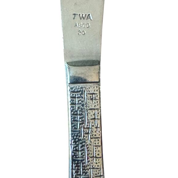 TWA Trans World Airlines First Class Place Setting Cross Hatch Fork Knife 2 Each - Picture 3 of 3